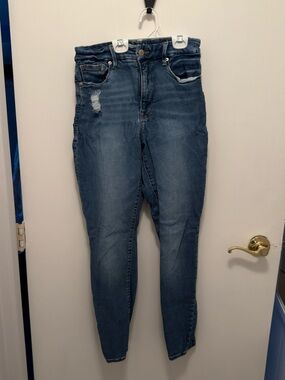 Good American Distressed Skinny Jeans - Blue Wash